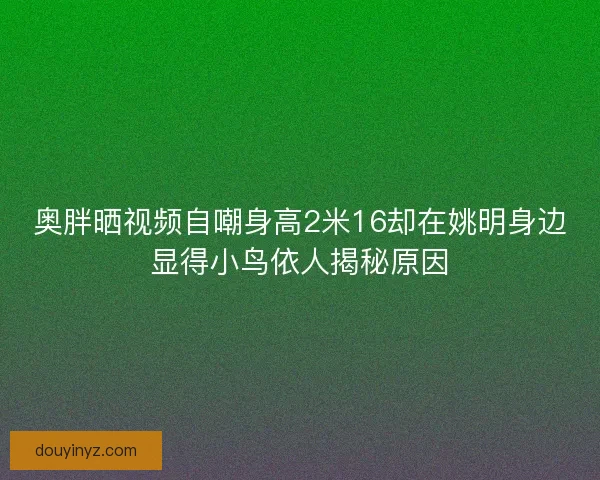 奥胖晒视频自嘲身高2米16却在姚明身边显得小鸟依人揭秘原因