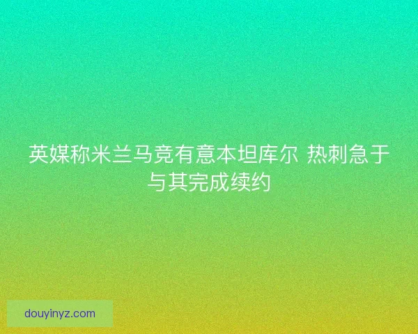 英媒称米兰马竞有意本坦库尔 热刺急于与其完成续约