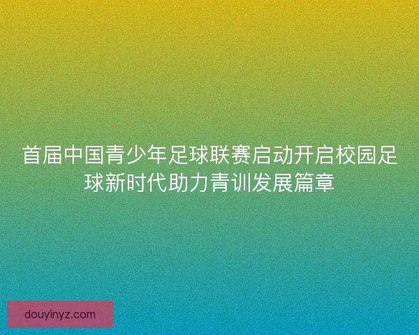 首届中国青少年足球联赛启动开启校园足球新时代助力青训发展篇章 首届中国青少年足球联赛启动开启校园足球新时代助力青训发展篇章