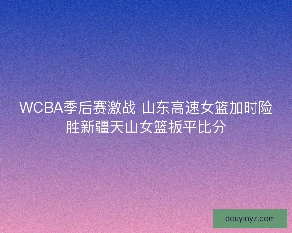 WCBA季后赛激战 山东高速女篮加时险胜新疆天山女篮扳平比分